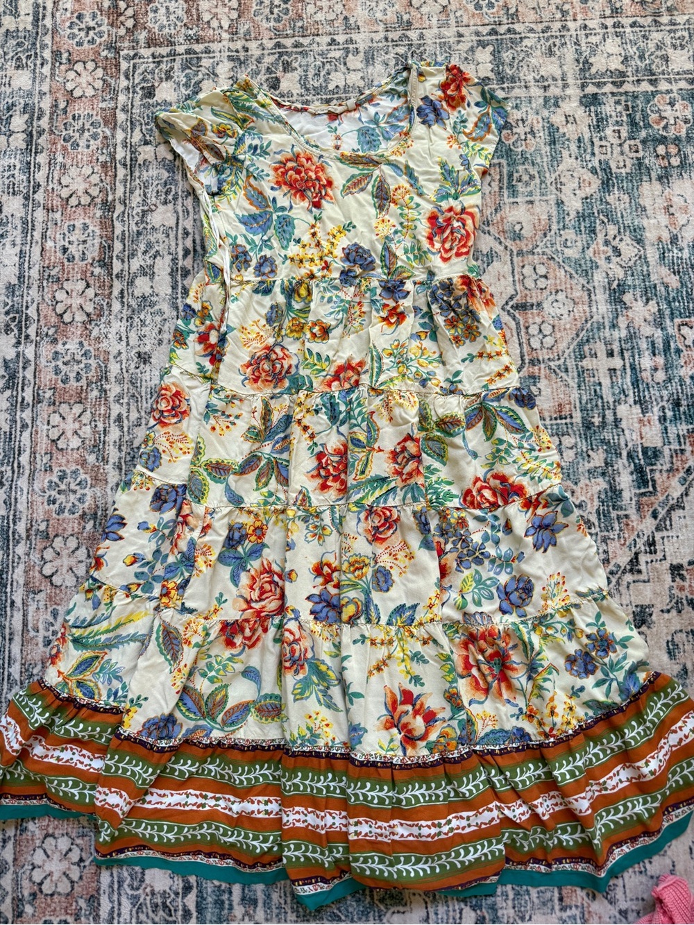 Soft Surroundings Kara Dress Multicolor Beach Vacation Tropical Maxi Size Med - Picture 2 of 6